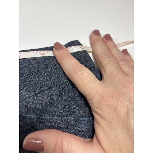 Theory Trouser Jeans Dark Chambray Denim 2 Wide Leg - Picture 3 of 10